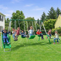 Sportspower Park Ridge Metal Swing Set for Ages 3-8, 2 Swings, Standing Swing, Roman Glider, Teeter Totter, 5ft Slide, 6.1ft Dur