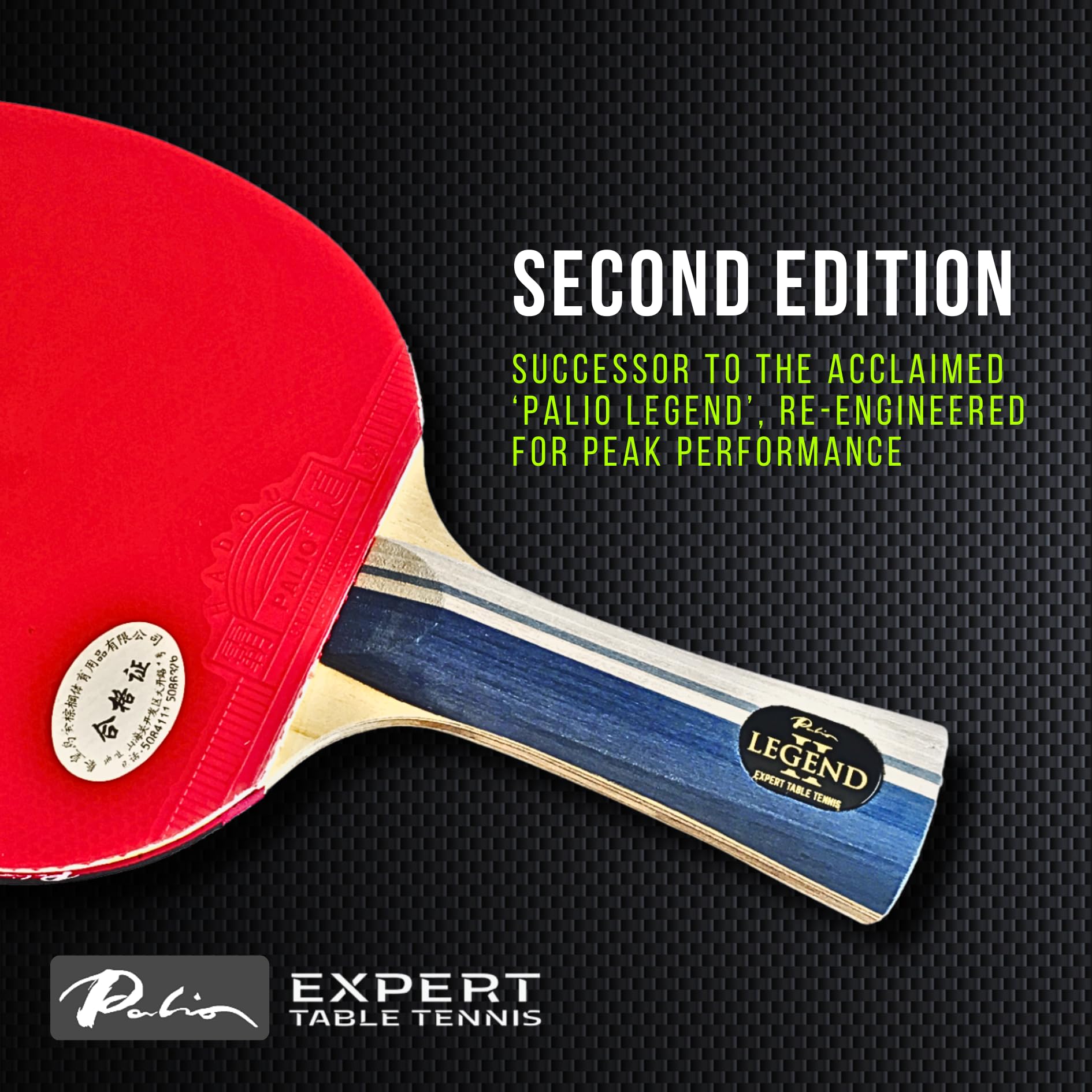 Palio Legend 2.0 Table Tennis Racket & Case | Ittf-Approved Advanced Ping Pong Paddle | Maximum Power, Speed & Spin