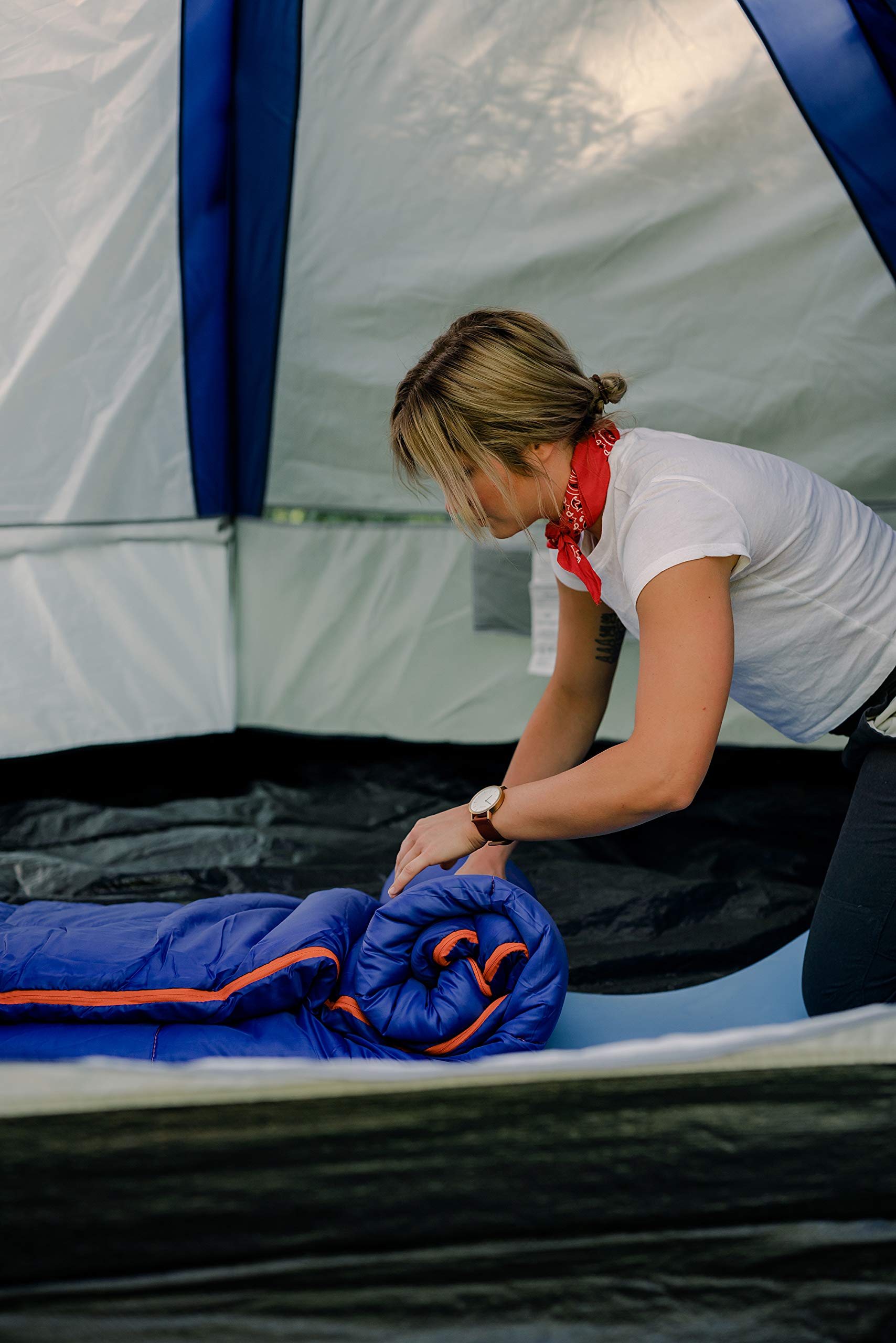 6 Lb - 2 Person Sleeping Bag - 87 In X 66 In, Blue