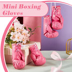 Deekin 3 Pairs Mini Boxing Gloves Miniature Punching Gloves Boxing Party Decorations Boxing Accessories Pink Boxing Gifts Hangin