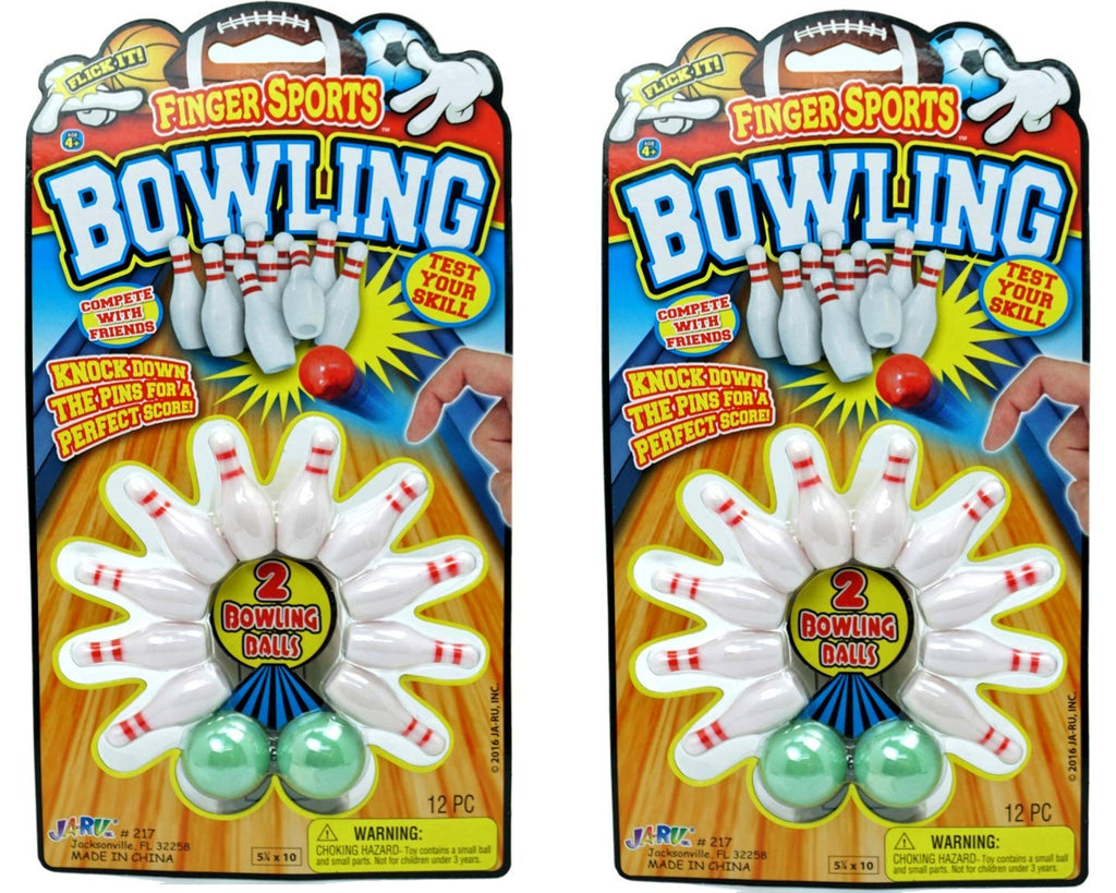 Ja-Ru Mini Bowling Toys (2 Set) Miniature Bowling Pins & Bowling Ball For Kids & Adults. Small Tabletop Games & Office Desktop T