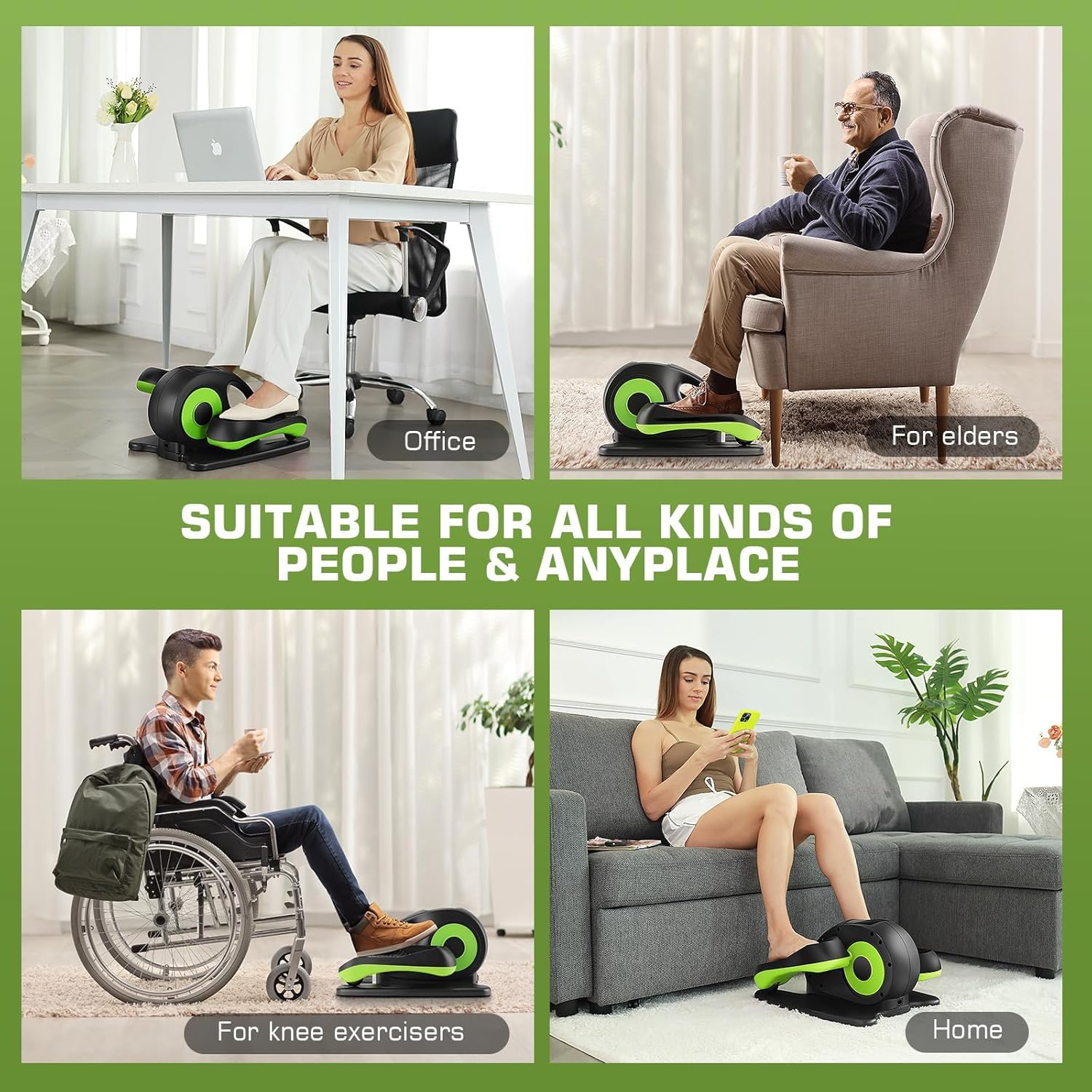 Ancheer Under Desk Elliptical Machine, Mini Elliptical Machines For Seniors, Electric Seated Pedal Exerciser, Lcd Display Monito