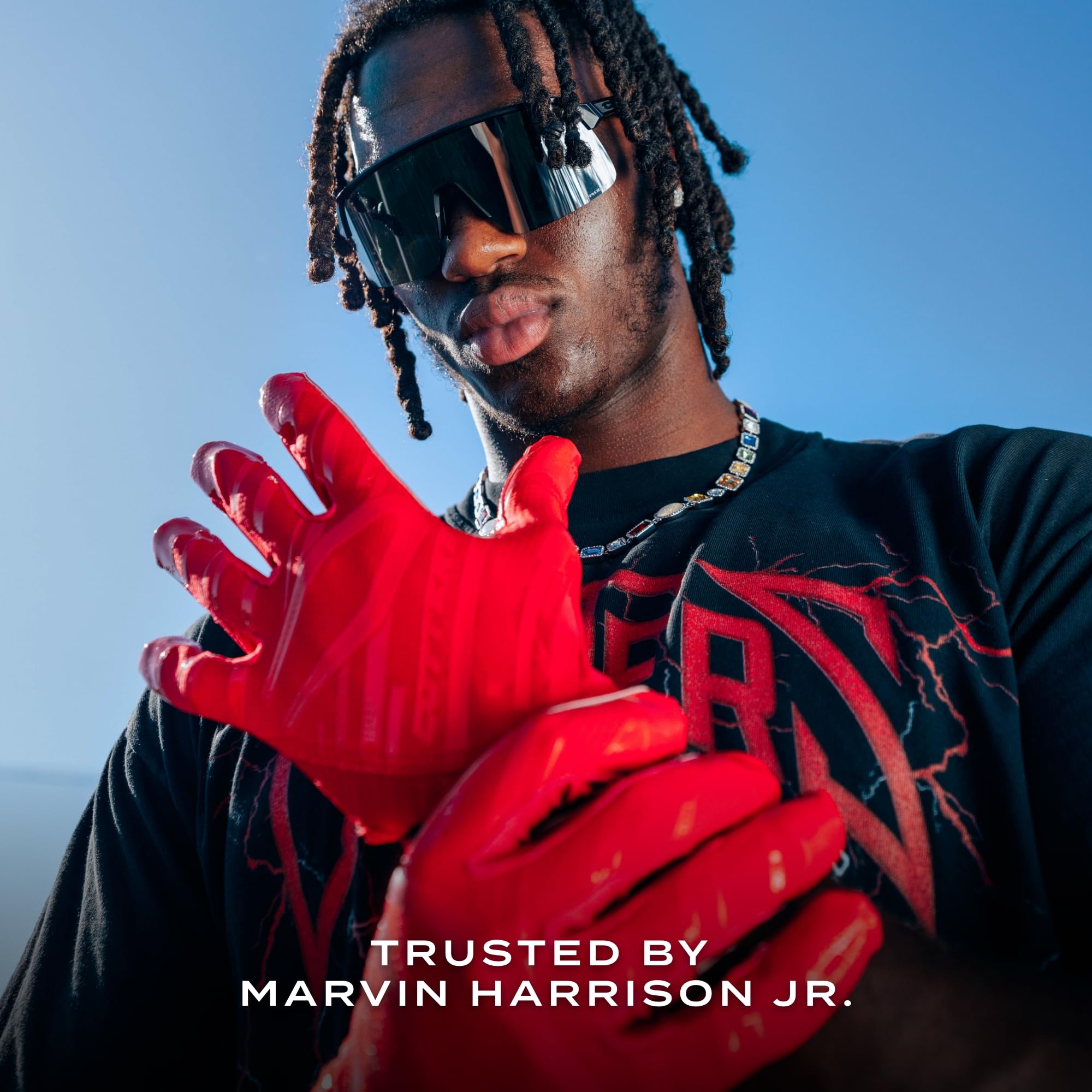 Cutters Rev Pro 6.0 Receiver Gloves Solid Red XL