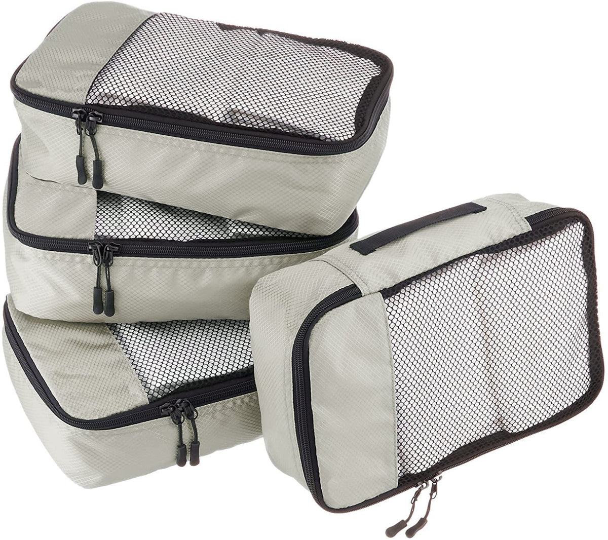 Gomajo Polyester Packing Cubes Travel Pouch Bag Suitcase Luggage Organiser Set Of 4 (Small),Grey