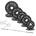 Fitvids 2 Inch Olympic Barbell Weight Plates and Bar Set, 5 FT Barbell Bar and 95 LB(2.5-25 LB) Barbell Weight Set for Home Gym 
