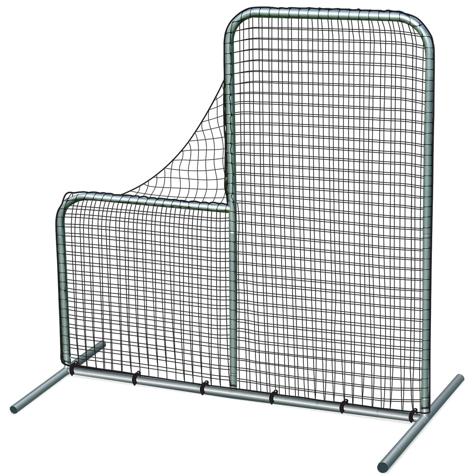 CHAMPRO Pitchers Safety L-Screen, Baseball and Softball On-Field Practice Net,SILVER 6 x 6