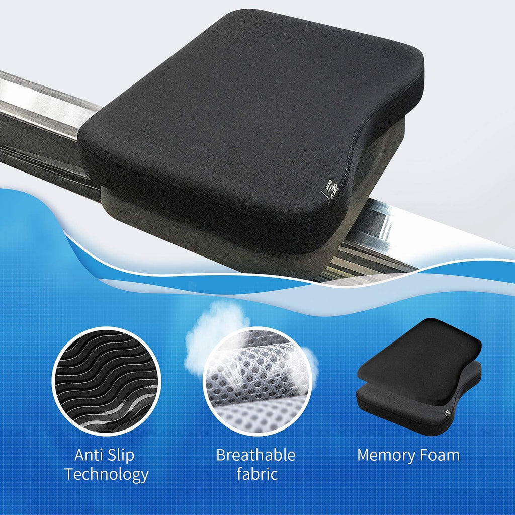 Hornet Watersports Memory Foam Rowing Machine Seat Cushion Designed For Rowing Machine Concept 2 Rower, Hydrow Rower And Water R