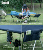 Iclimb Super Easy Assemble Folding Cot Ultralight Compact Heavy Duty With Carry Bag For Adults Camping Backpacking (Black, Two H