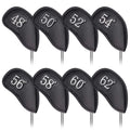 Craftsman Golf 8Pcs 48    50    52    54    56    58    60    62    Leather Black Golf Club Wedge Covers Protective Headcover (1