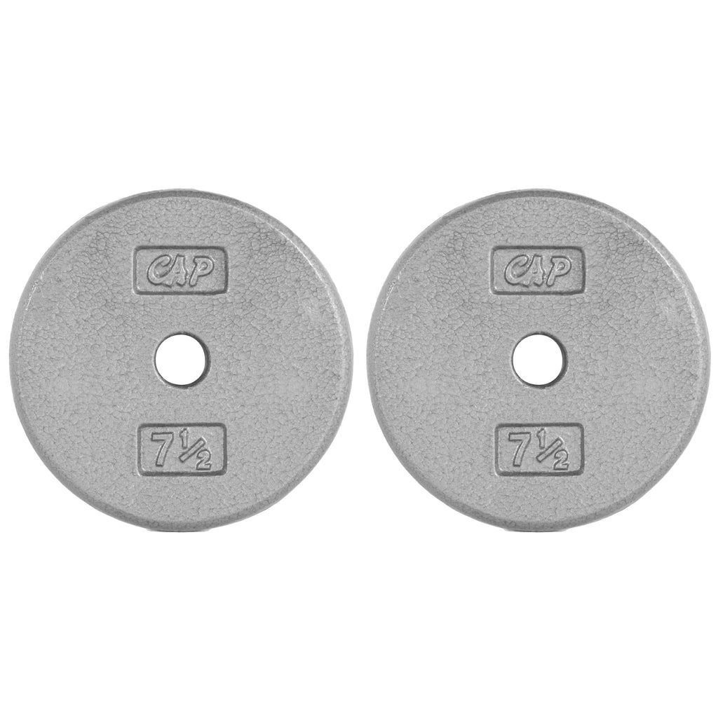 CAP Barbell Cast Iron Standard 1-Inch Weight Plate Set - Barbell Weights for Home Gym, Strength Training, and Weightlifting, 7.5