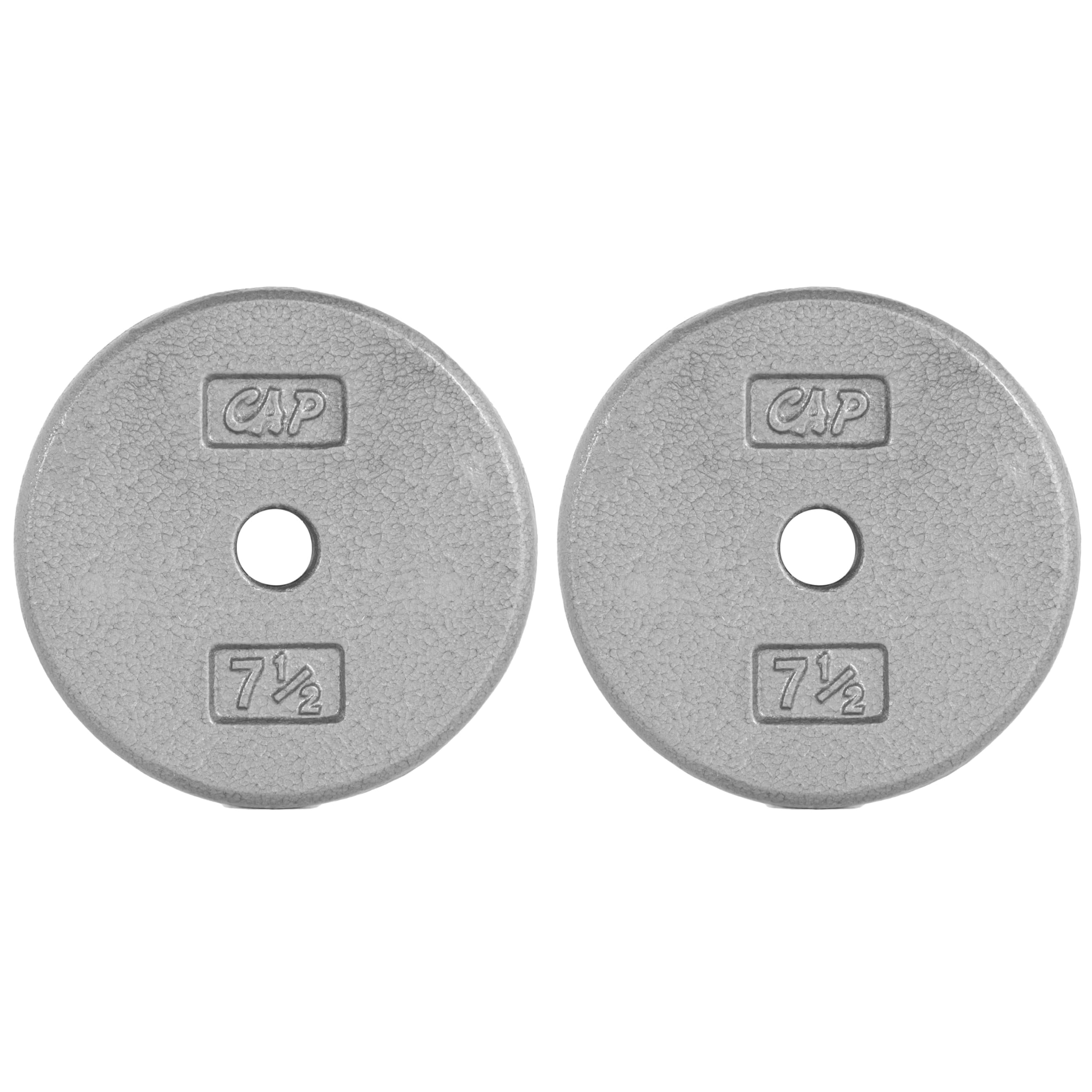 CAP Barbell Cast Iron Standard 1-Inch Weight Plate Set - Barbell Weights for Home Gym, Strength Training, and Weightlifting, 7.5
