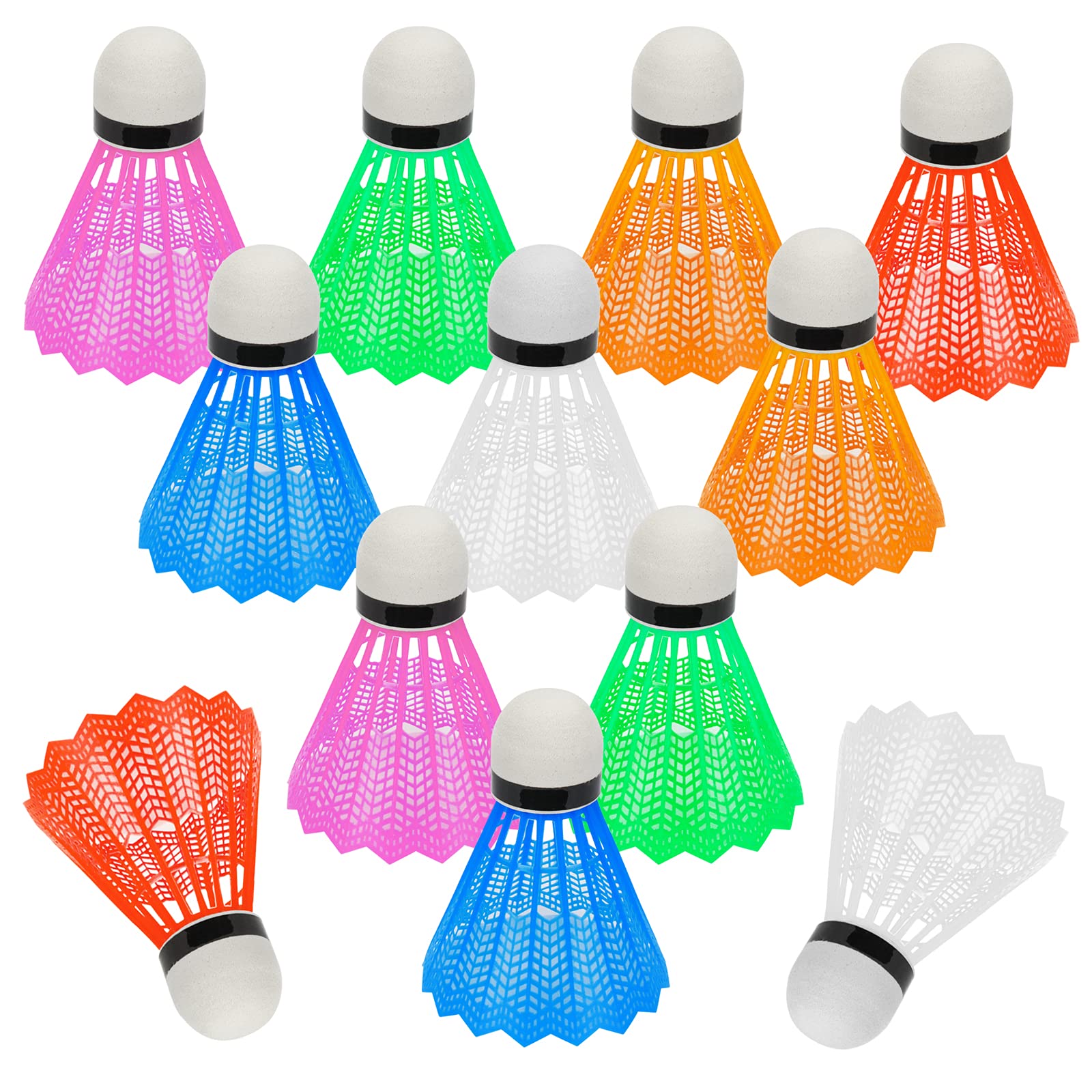 Hysagtek 12 Pcs Plastic Badminton Shuttlecocks Badminton Birdie Indoor Outdoor Sport Training Badminton Birds For Ball Training 