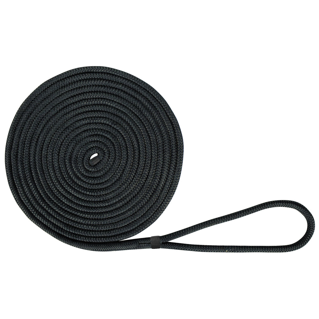 Extreme Max 3006.2126 Boattector Double Braid Nylon Dock Line - 1/2'' X 25', Black