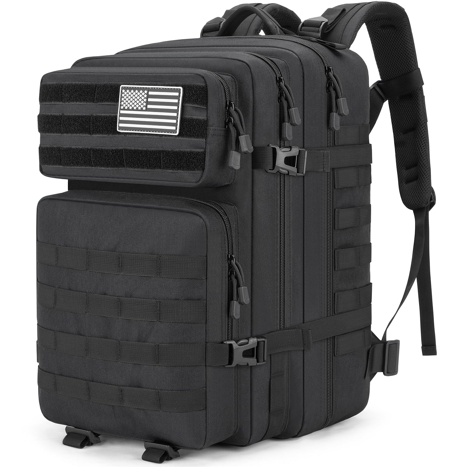 Tactical Backpack 45L Army Military Rucksack, Water Resistant MOLLE EDC Pack, Large 3 Day Bug Out Bag for Men & Women, Durable O