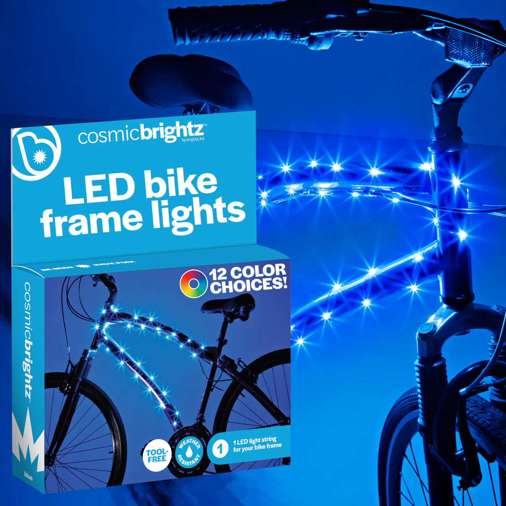 Brightz Cosmicbrightz Led Bike Frame Rope Light, Blue - 6.5-Foot String Rope - Battery-Powered With On/Off Switch - Ultra Bright