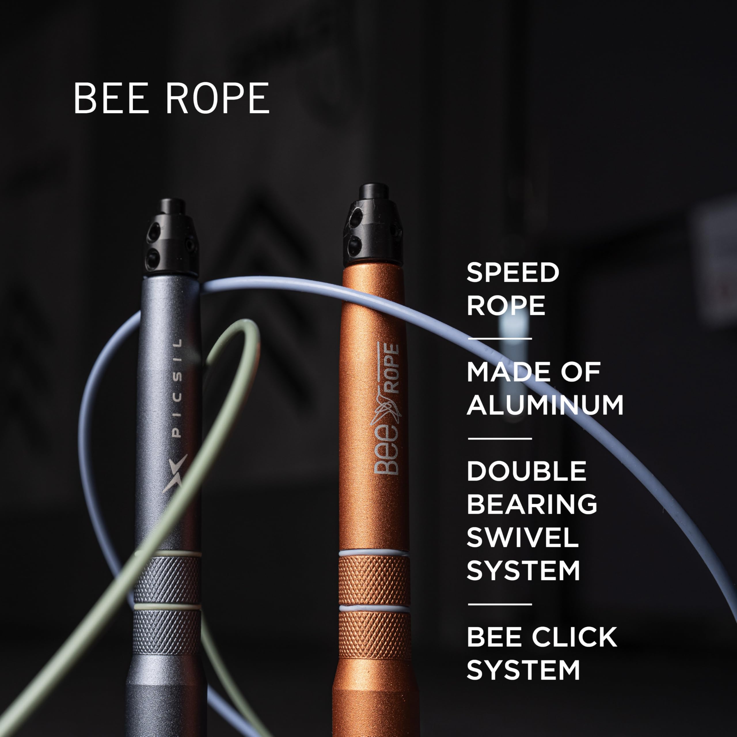 PICSIL - BEE High Speed Skipping Rope | Aluminum & Double Bearing System | Self-Adjusting for Cross Training, Boxing & Fitness |