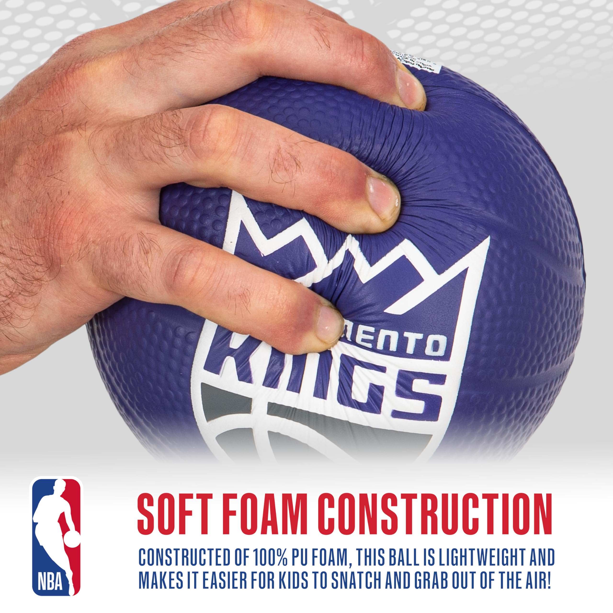 Franklin Sports Nba Sacramento Kings Mini Foam Basketball - Kids 5.5'' Inch Toy Basketball For Over The Door + Mini Indoor Hoops