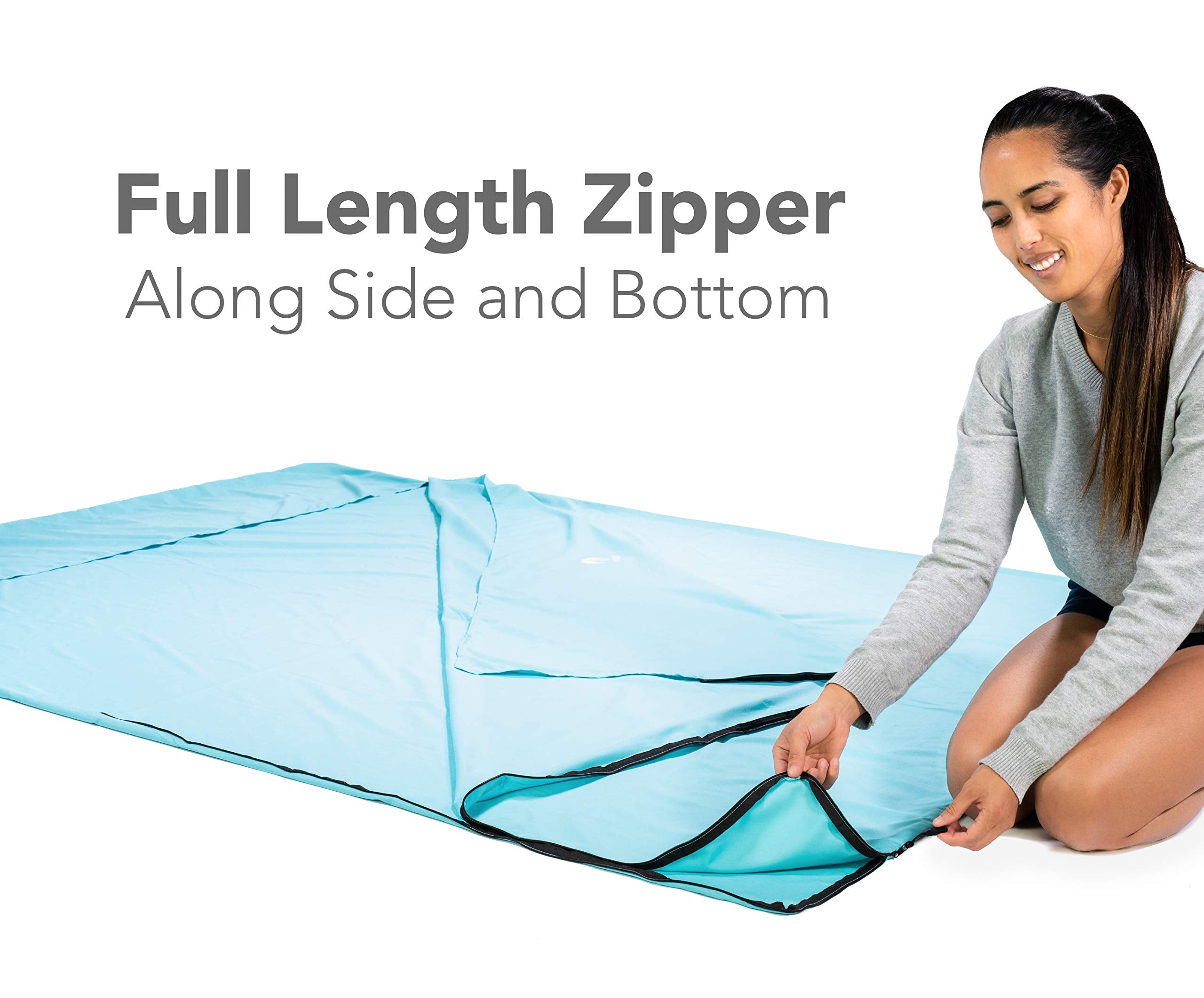 Pike Trail Sleeping Bag Liner - Travel And Camping Sheet, Lightweight And Compact Insert With Full Length Zipper And Guarantee (
