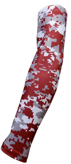 Sportsfarm New! Maroon Gray White Digital Camo Arm Sleeve - Moisture Wicking Compression (Medium)