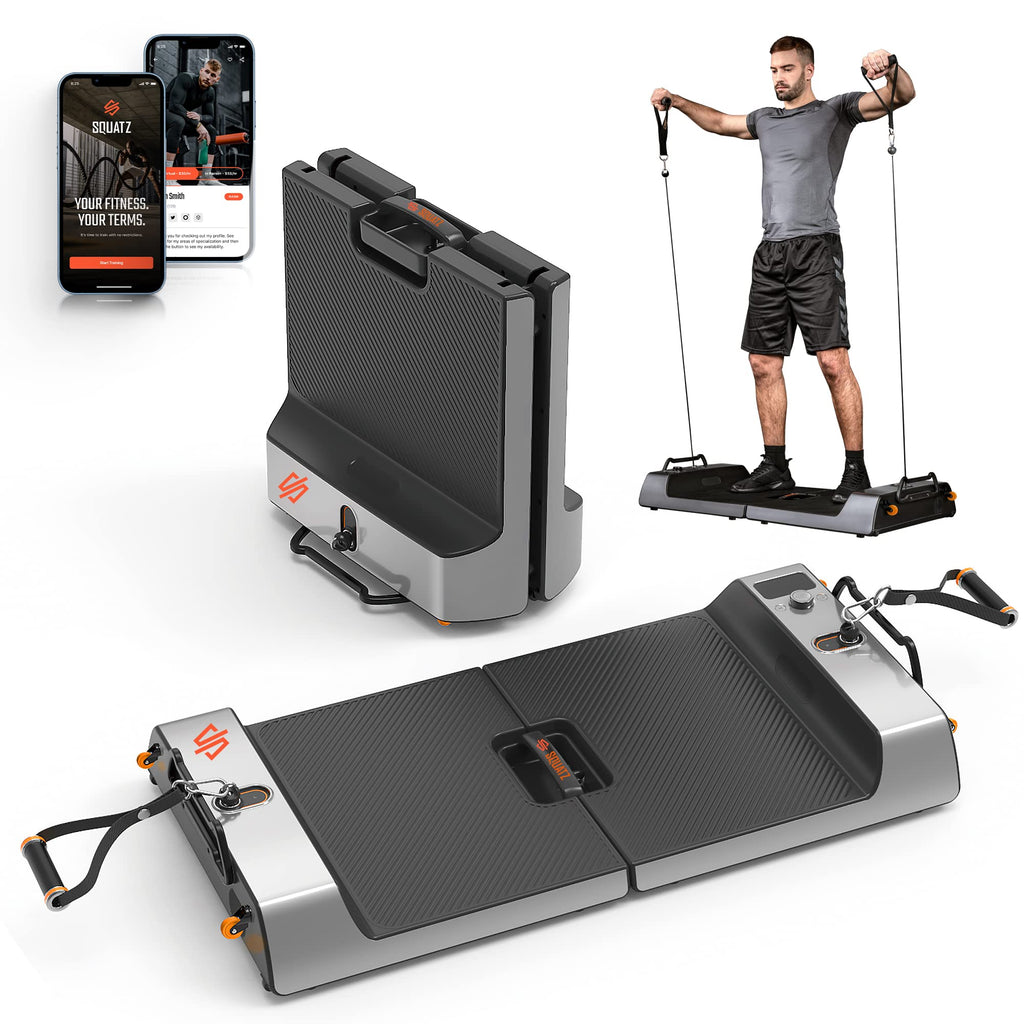 Squatz Apollo Fitness Board - Foldable Multifunctional Workout Device With Standard, Eccentric, And Isokinetic Training Modes, W