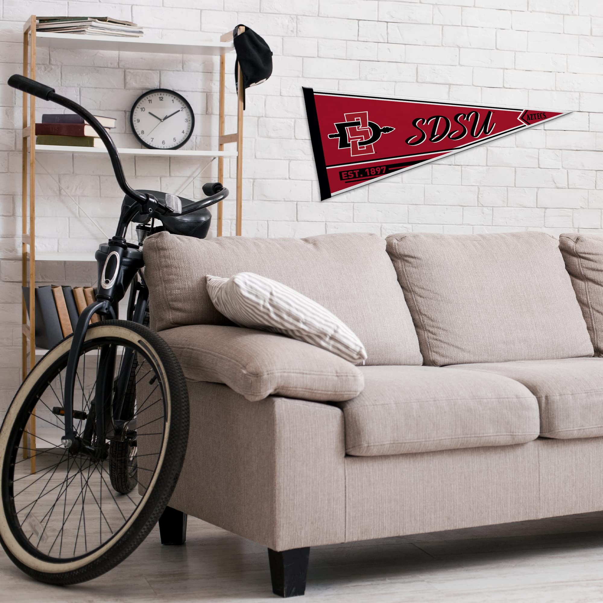 Rico Industries Ncaa San Diego State Aztecs - Sdsu Classic 12'' X 30'' Felt Wall D  Cor Pennant - Great For Home/Bed Room/Man Ca