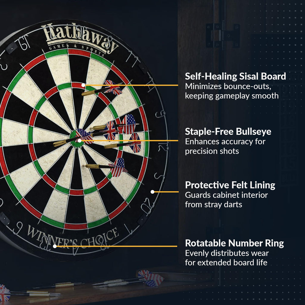 Hathaway Winners Choice 18'' Sisal Fiber Bristle Dartboard