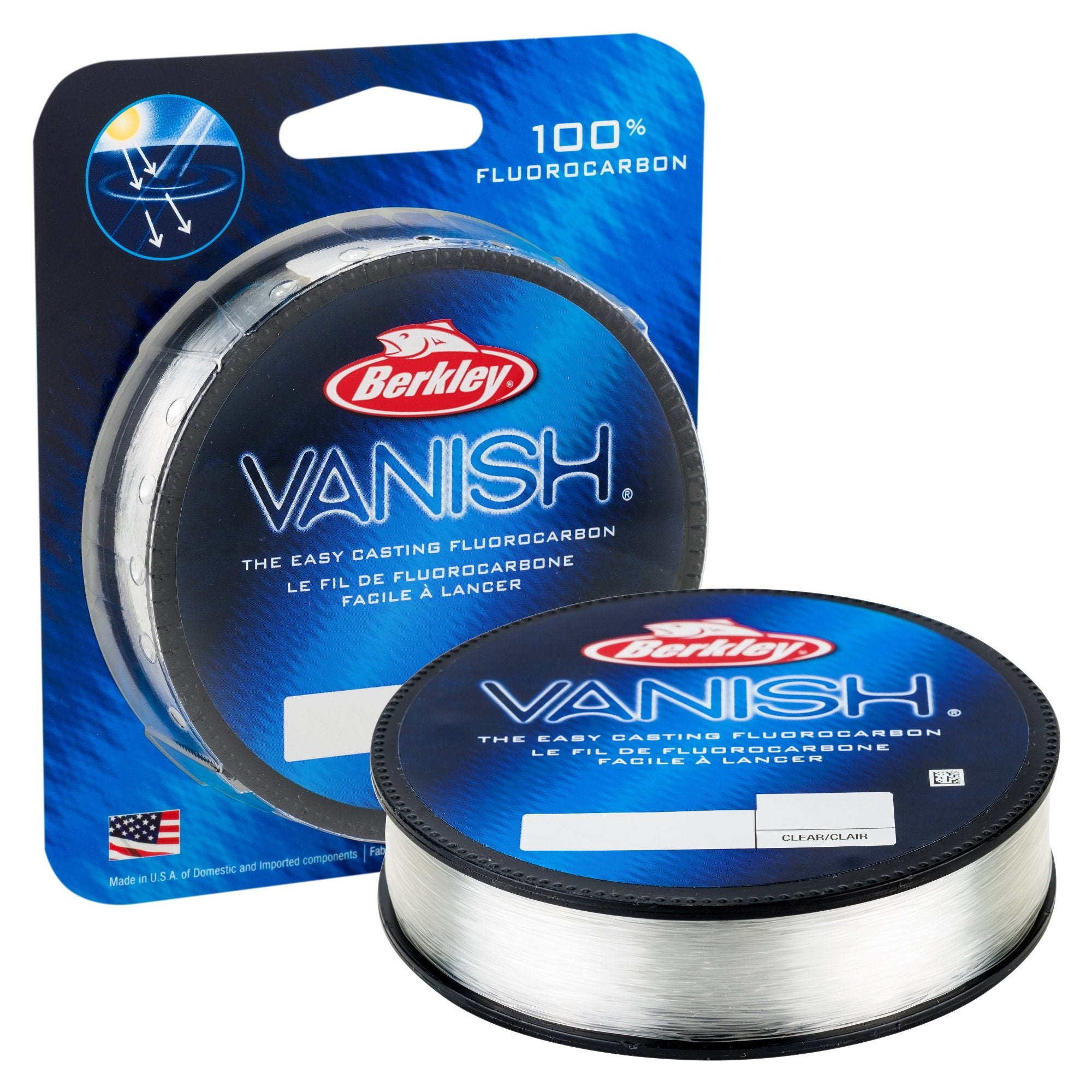 Berkley Vanish, Clear, 17Lb | 7.7Kg, 250Yd | 228M Fluorocarbon Fishing Line, Suitable For Saltwater And Freshwater Environments