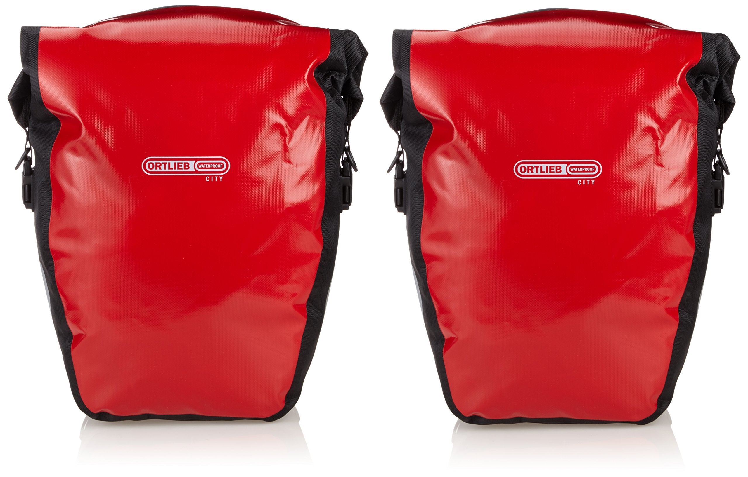 Ortlieb Back-Roller City Bicycle Bag (1 Pair) - Black/Red, 40 Litre