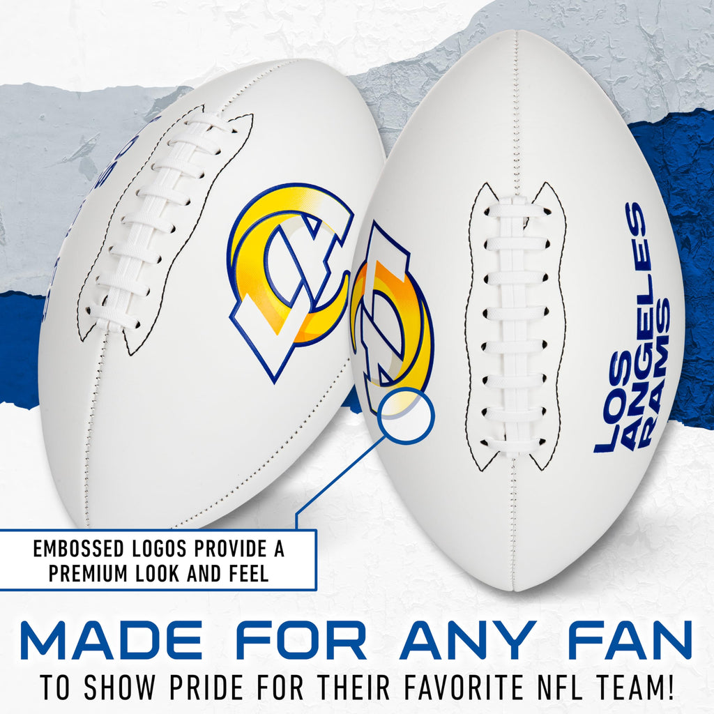 Franklin Sports Nfl Los Angeles Rams Autograph Football - Official Size White Panel Souvenir Football For Autographs + Signature