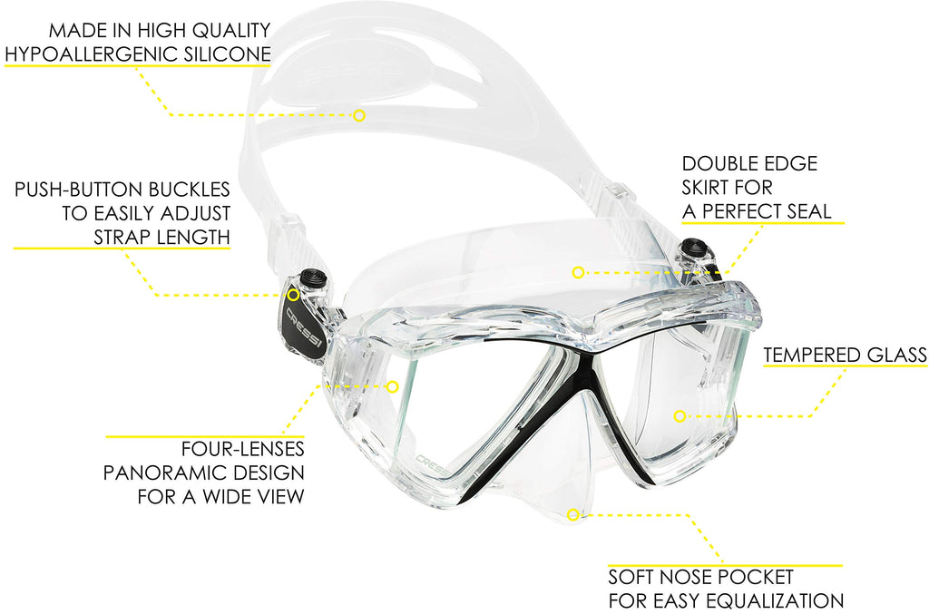 Cressi Pano 4, Clear/Black