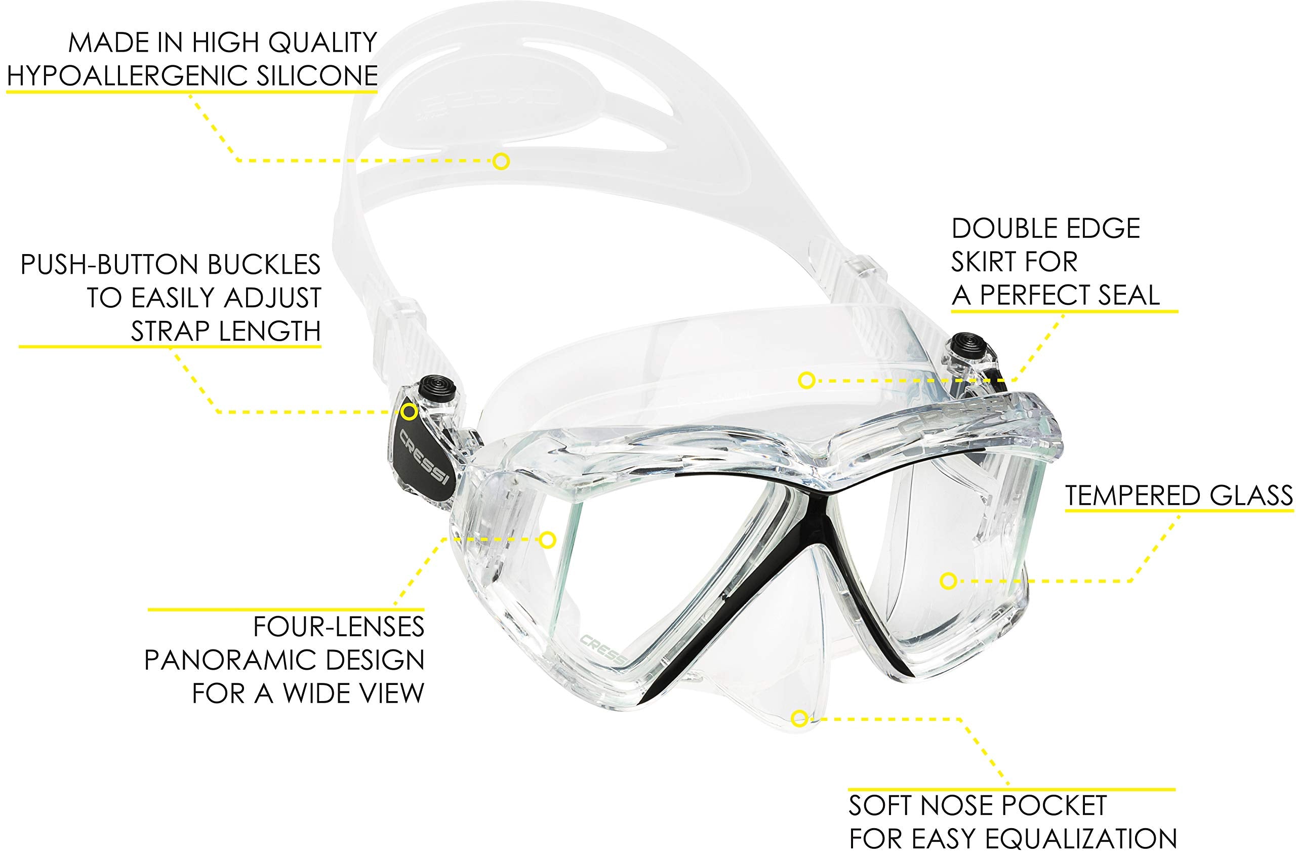 Cressi Pano 4, Clear/Black