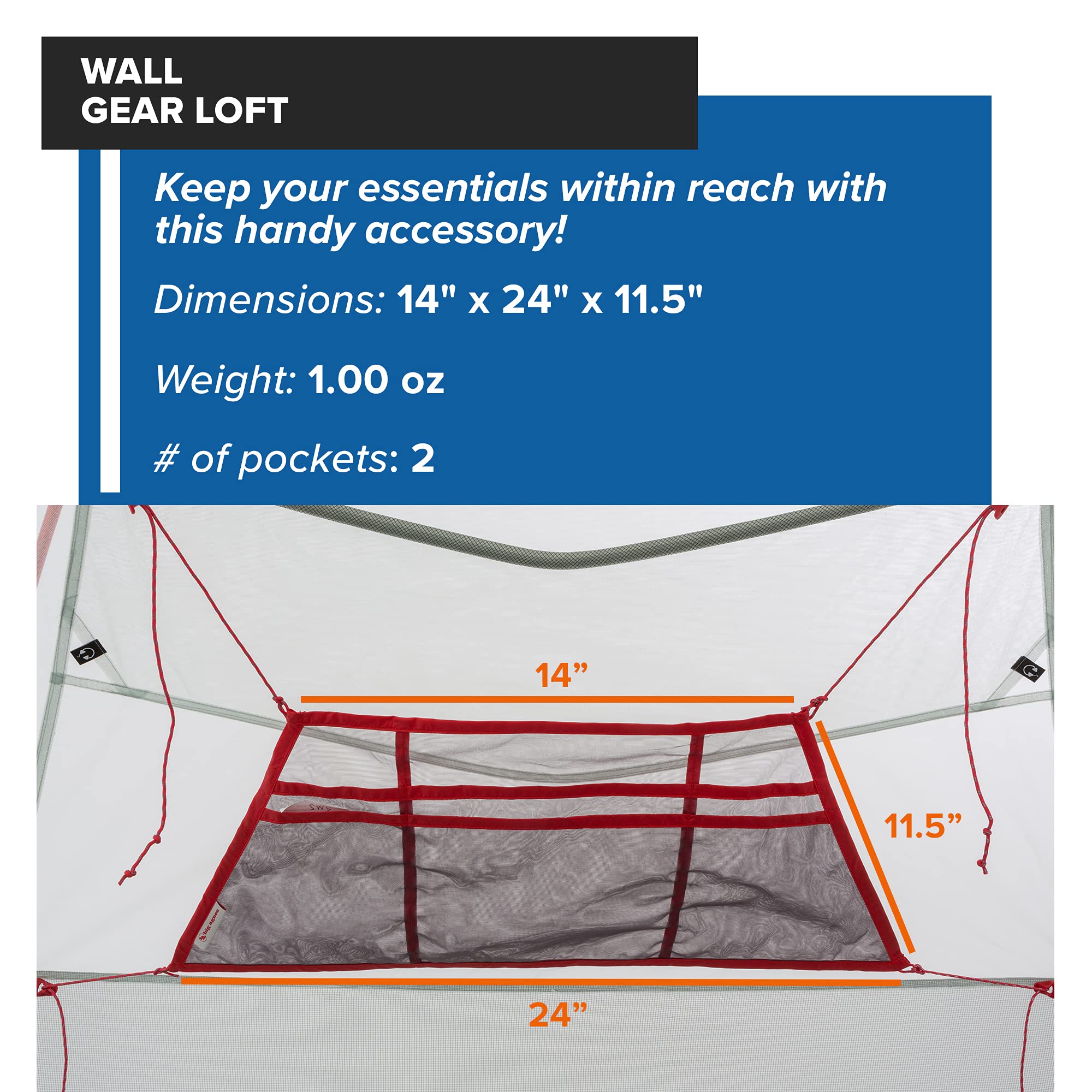 Big Agnes Gear Loft Tent Accessory, Triangle