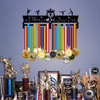 Superdant Medal Holder Gymnastics Medals Display Motivating Word Bling Queen Black Iron Wall Mounted Hooks For Competition Medal