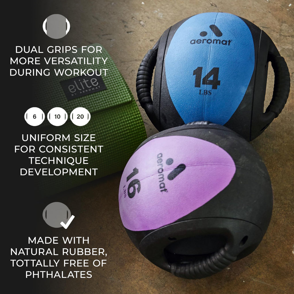 Aeromat Dual Grip Power Medicine Ball, 9Cm/16-Pound, Black/Green