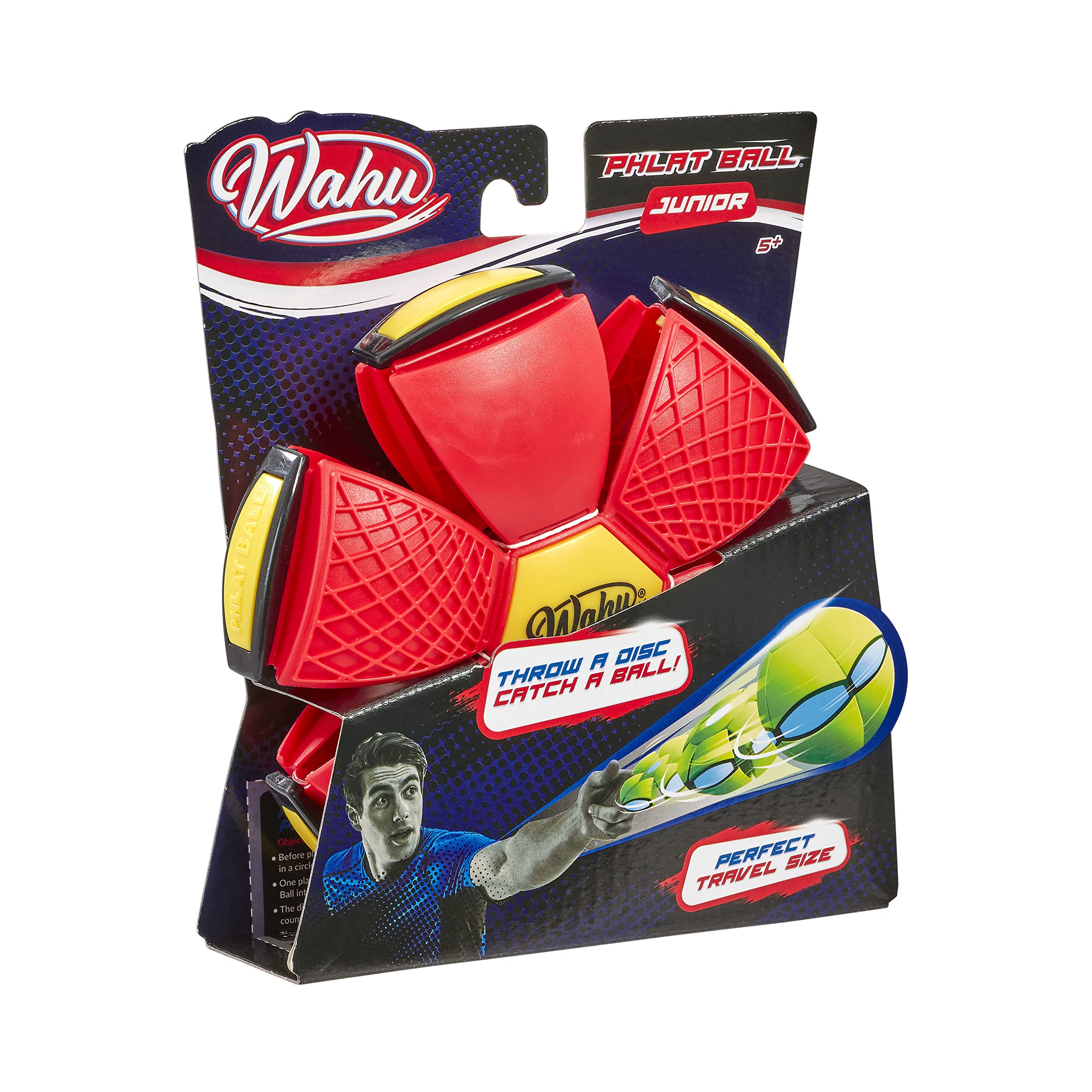 Wahu Phlat Ball Junior Red - Throw A Disc Catch A Ball! - Time Delay Transformation Flying Toy