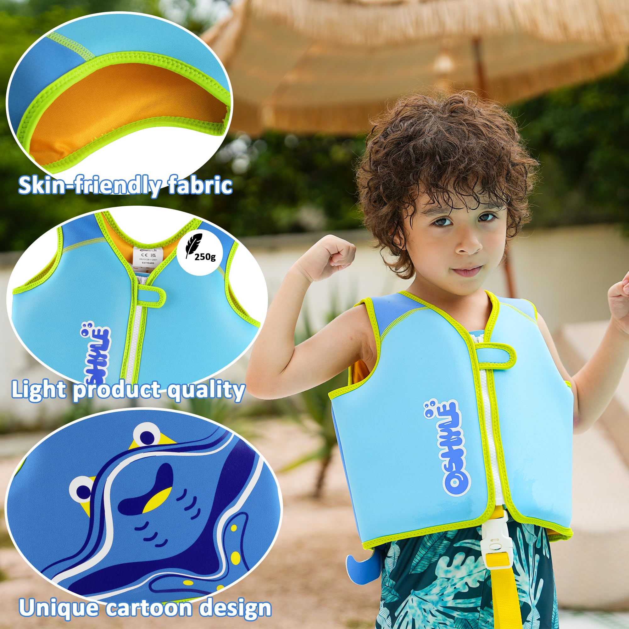 Oshyle Children'S Girls Boys Swimming Vest For Toddlers With Adjustable Safety Straps Age 1-9 (Rays, S(1-3))