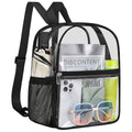 Slumou Clear Backpack for Stadium Events 12x12x6 Sports Backpack Mini Small for Fan, Concert, Beach, Work, Travel & Sporting(Bla