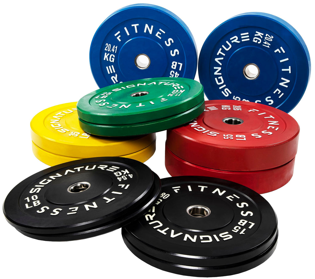 Fitvids 2'' Olympic Bumper Plate Weight Plates With Steel Hub, 35Lb, Pair