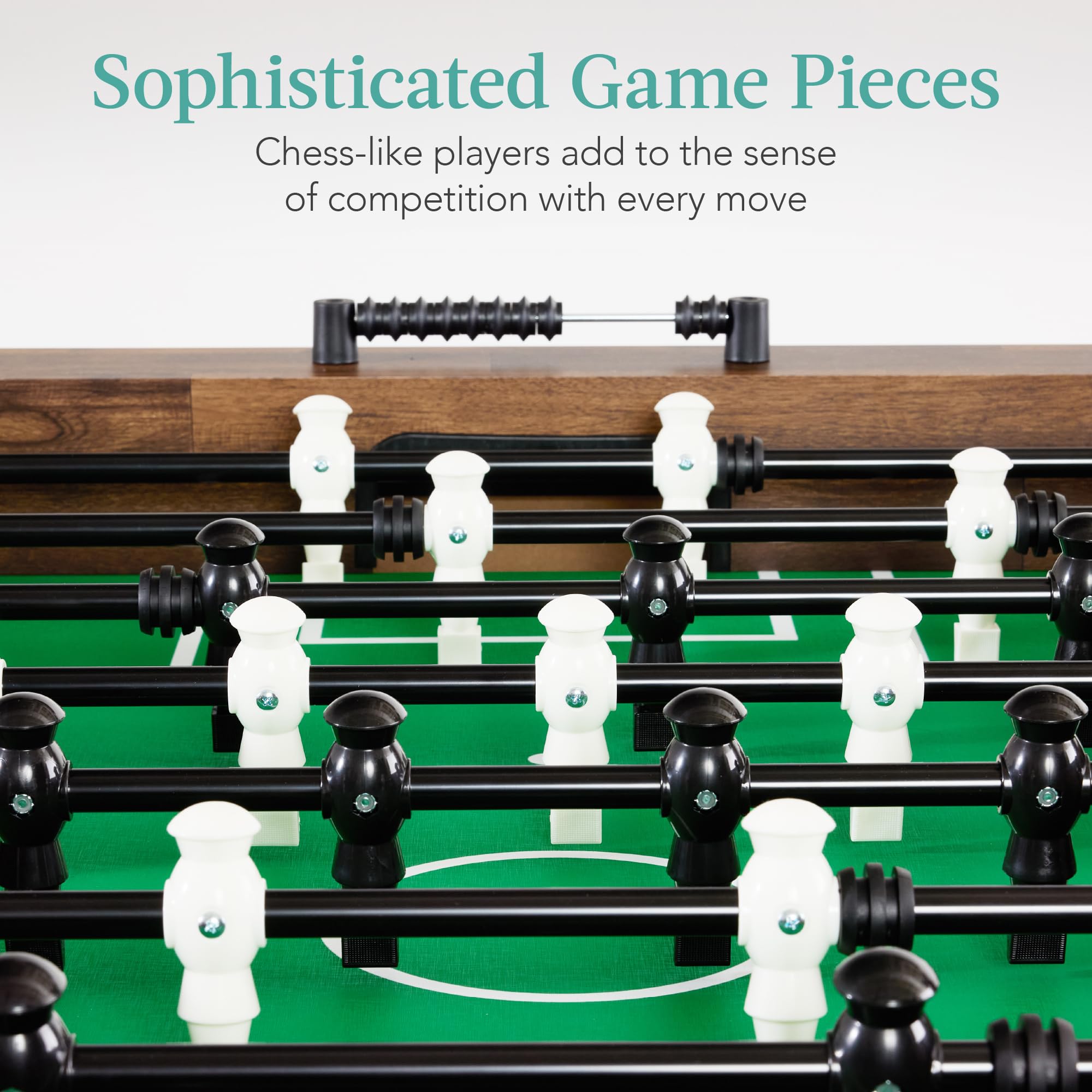 Best Choice Products Large 54 Inch Full-Size Foosball Table For Home, Game Room - Includes 2 Balls, 2 Cup Holders - Walnut