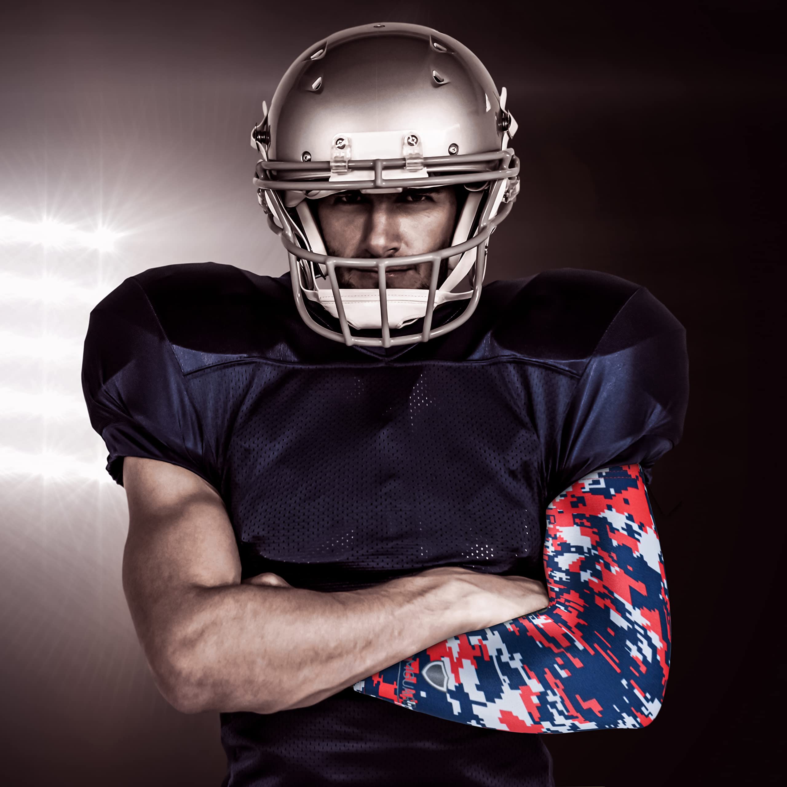 Stromguard Compression Sports Arm Sleeve Digital Camo Baseball Football Basketball - (One Arm Sleeve) (Youth Medium, #17 - Navy-