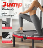 BCAN 40 Foldable Mini Trampoline Max Load 330lbs, Fitness Rebounder with Adjustable Foam Handle, Exercise Trampoline for Adults