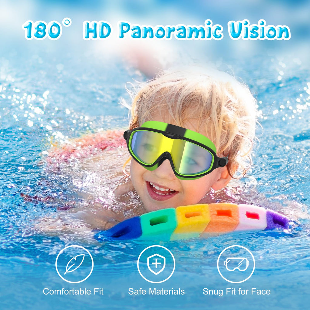 Vegovia Kids Swim Goggles 6-14 2 Pack, Swimming Goggles For Kids 8-14, Anti-Fog Uv Protection For Toddler Youth Teens Boys Girls