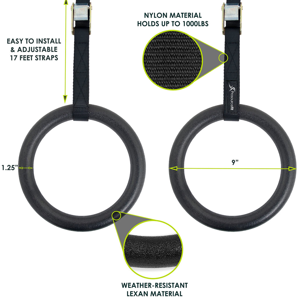 Prosourcefit Fitness Gymnastics Rings With Straps For Crossfit And Total Body Conditioning At Home
