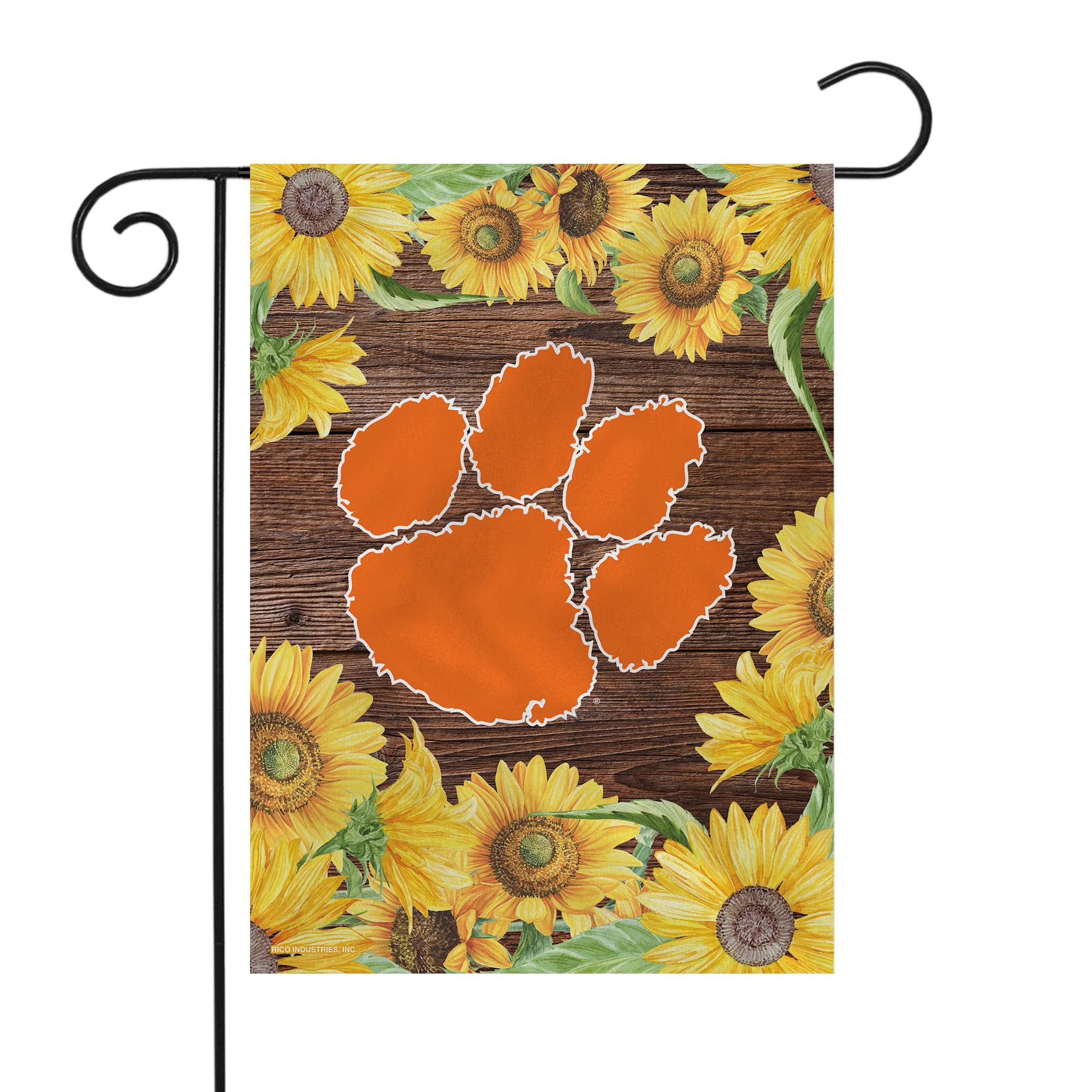 Rico Industries NCAA Clemson Tigers Sunflower Spring 13 x 18 Double Sided Garden Flag