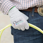 Classic Rope Breathable High Performance Roping Gloves Touchscreen Compatible 6 Pack, White, Large