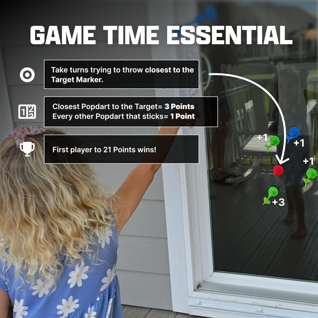 Popdarts Game Rookie Pack - Beginner-Friendly Suction Cup Dart Game for Kids, Families, and New Players | Indoor & Outdoor Targe