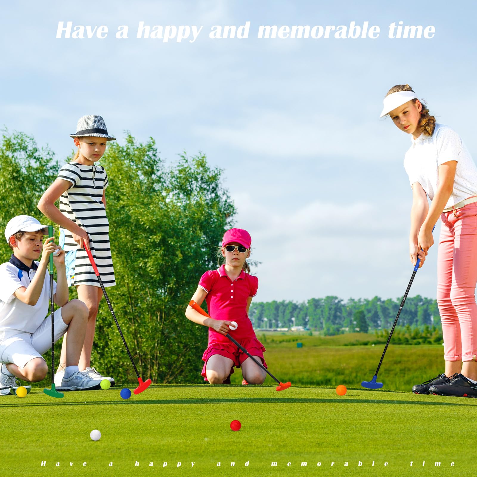 Liliful 12 Pack Golf Putters For Kids Two Way Mini Golf Putter With 12 Golf Balls Bulk Putter For Right Or Left Handed Golfers A