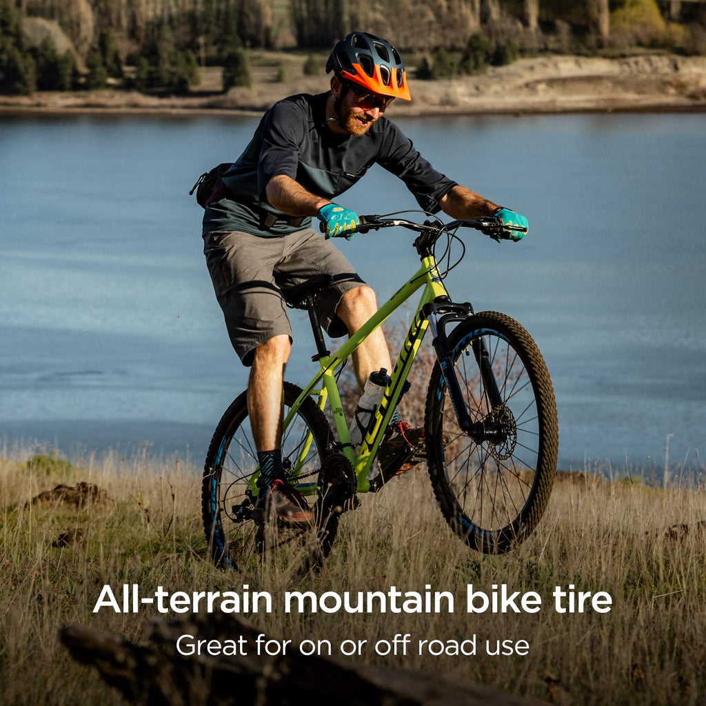 Schwinn Replacement Bike Tire, 26'' X 1.95'' All-Terrain Mountain Bike Tire, Wide & Blocky Knobs, Puncture Guard, Fits Internal