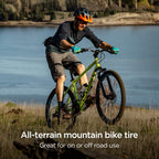 Schwinn Replacement Bike Tire, 26'' X 1.95'' All-Terrain Mountain Bike Tire, Wide & Blocky Knobs, Puncture Guard, Fits Internal