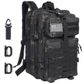 Oraynn 50L Large Military Tactical Backpack Molle Army Assault Pack for Travel Camping Hiking Fishing Backpack for men (black ca